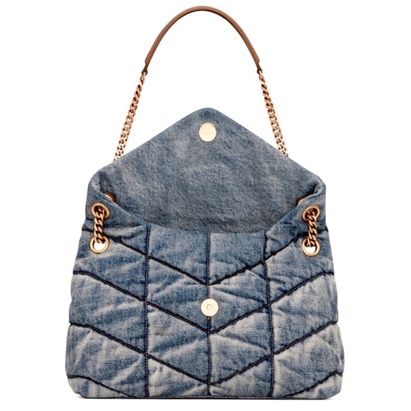 SOLD Saint Laurent Medium Denim Puffer - Picture 3 of 12